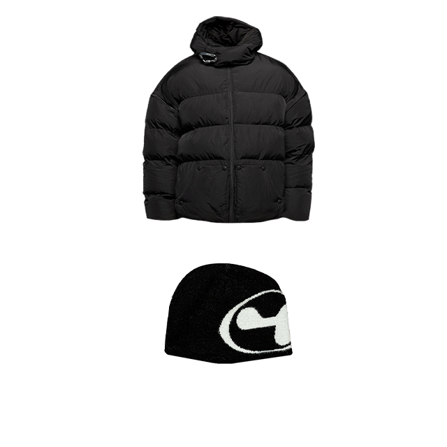 Puffer Jacket + Beanie Set