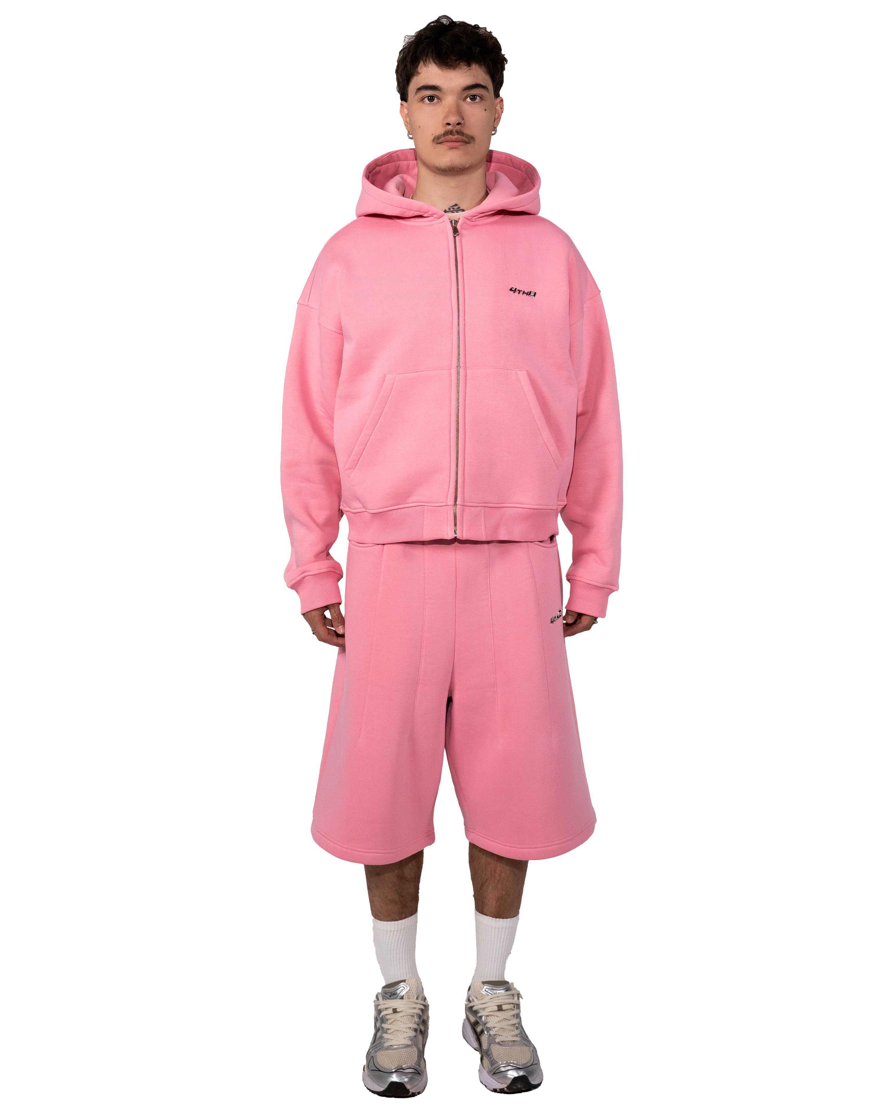 Zip Hoodie - Baby Pink