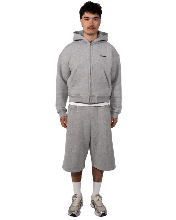 Zip Hoodie - Grey Melange